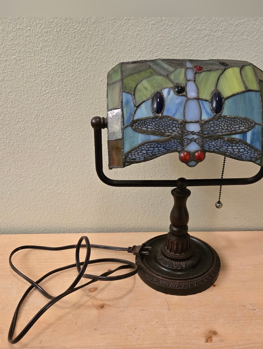 Tiffany-Style Dragonfly Stained Glass Table Lamp - Multicolor - Picture 7 of 9